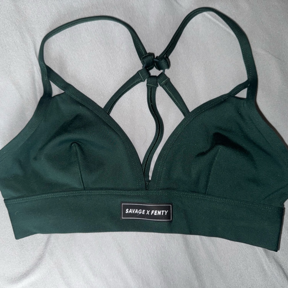 Savage X Fenty Dark Green Strappy Bralette